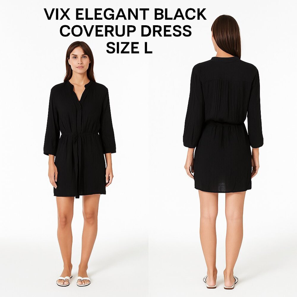 ViX Elegant Black Coverup Dress Size L